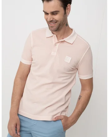 Tricou polo cu logo, Roz pal