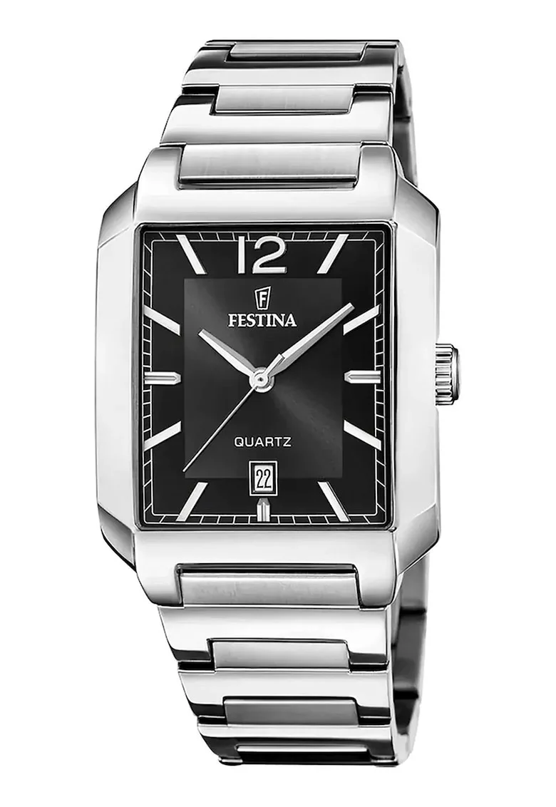 Ceas quartz cu logo pe cadran, Argintiu