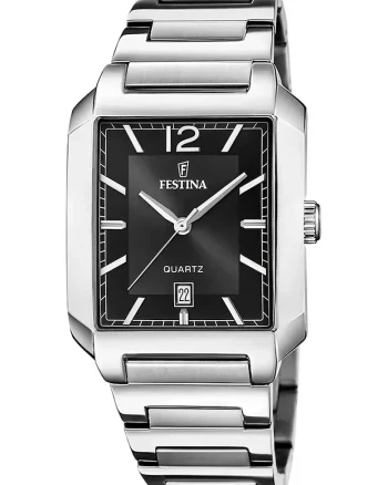 Ceas quartz cu logo pe cadran, Argintiu