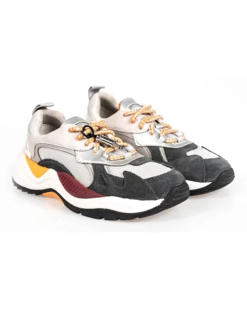 Pantofi sport cu garnituri de plasa si piele intoarsa  T02 A,