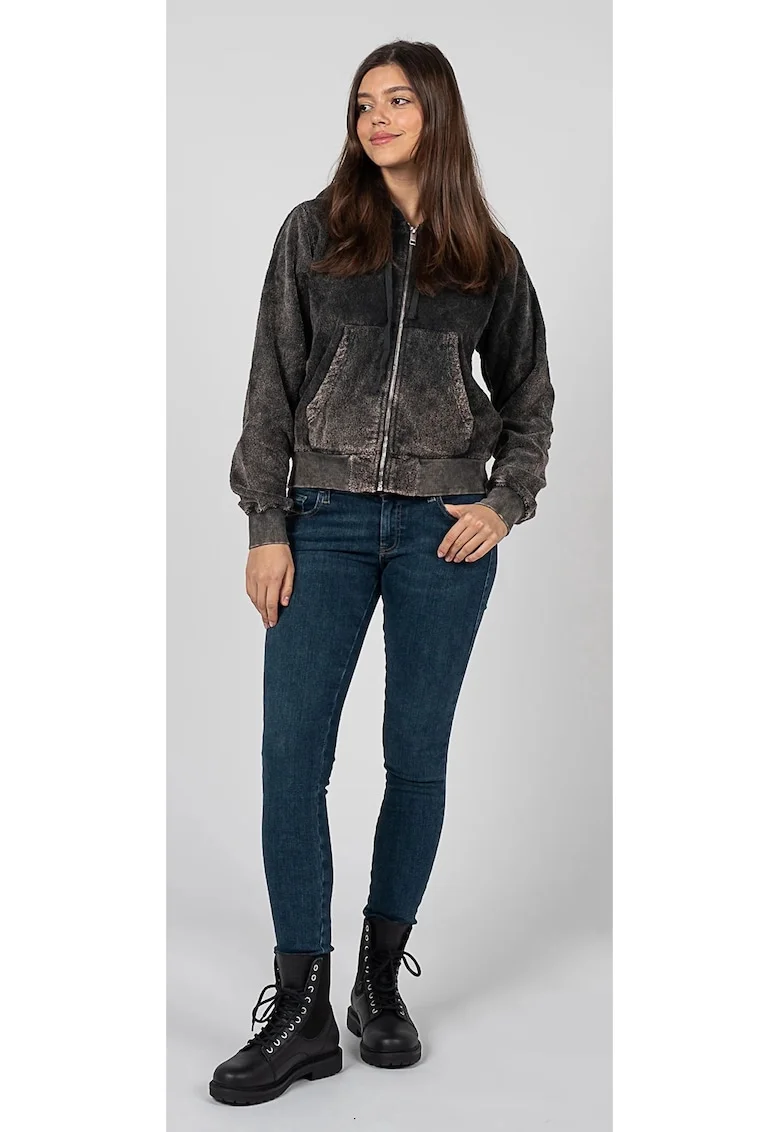 Blugi skinny cu aspect decolorat Slandy, Albastru inchis,