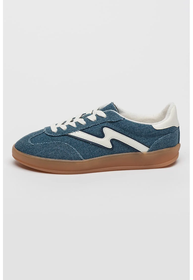 Pantofi sport de piele ecologica cu sireturi Giia, Albastru