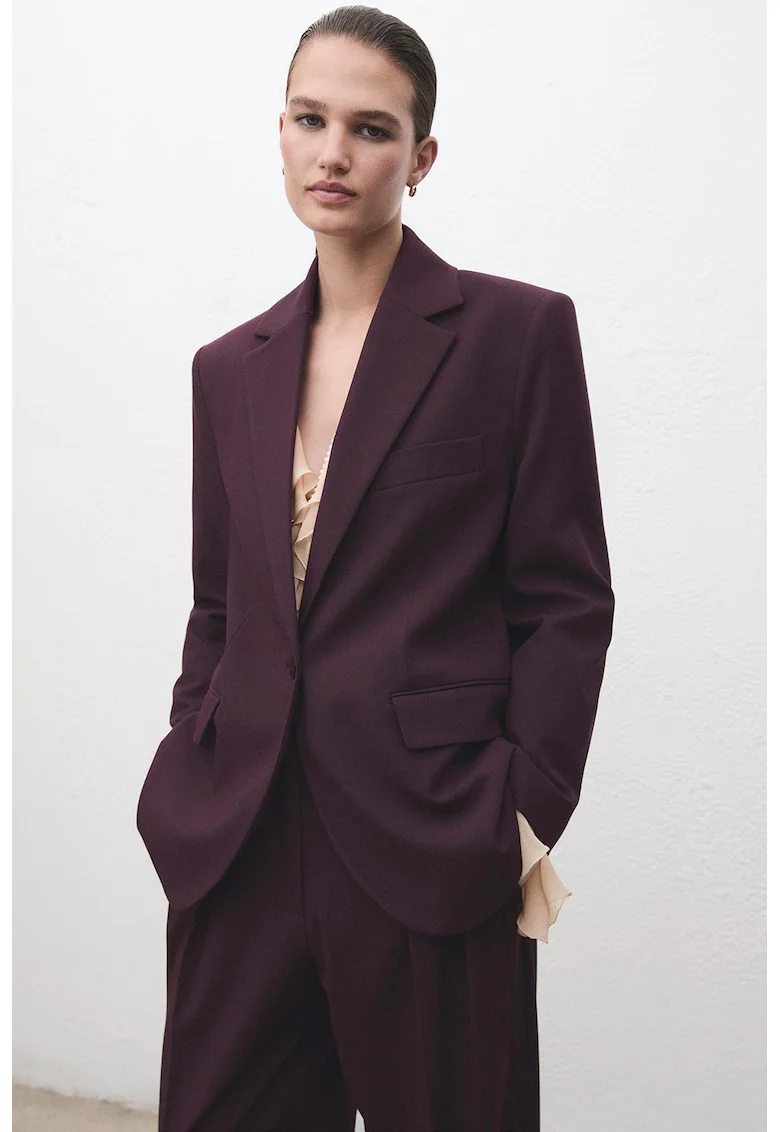 Sacou uni cu croiala regular-ft, Violet tyrian
