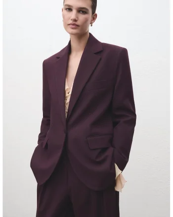 Sacou uni cu croiala regular-ft, Violet tyrian