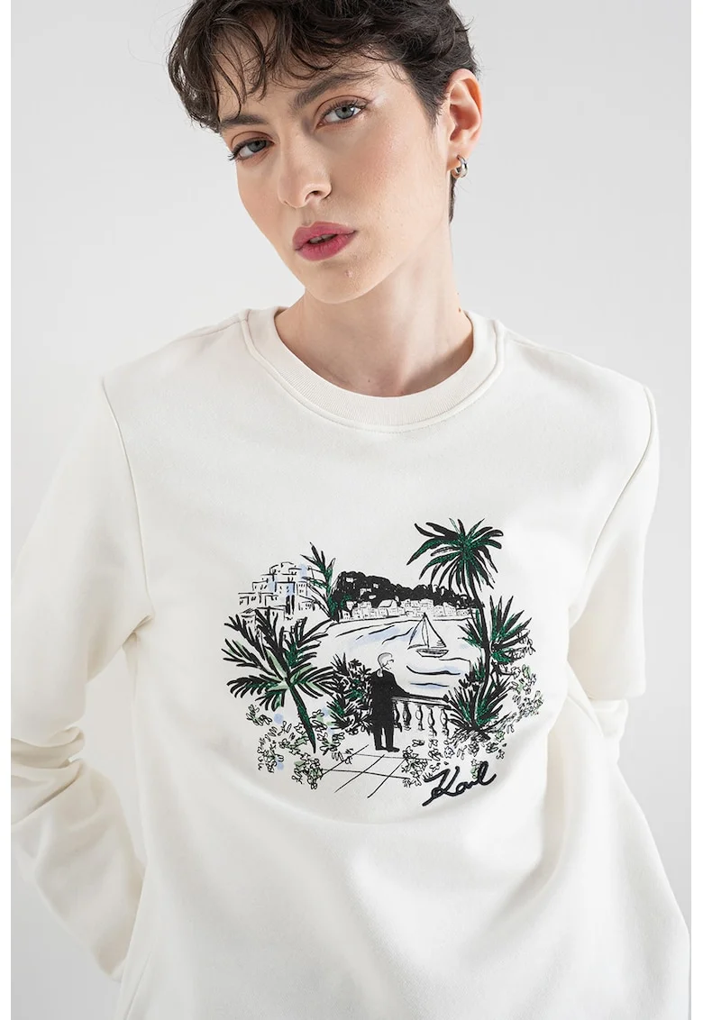 Bluza de trening Villa la Vigie, Alb fildes/Negru