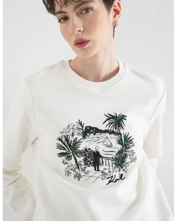 Bluza de trening Villa la Vigie, Alb fildes/Negru