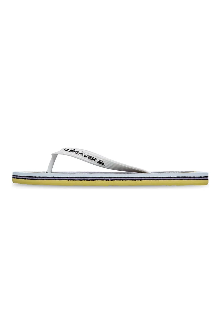Papuci flip-flop cu logo, Alb/Negru/Lila