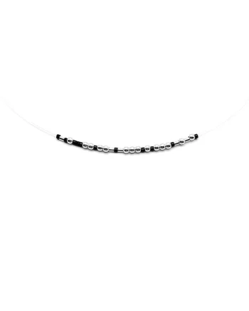 Colier fir transparent cu mesaj Te Iubesc in Codul Morse, accesorii din Argint 925, reglabil