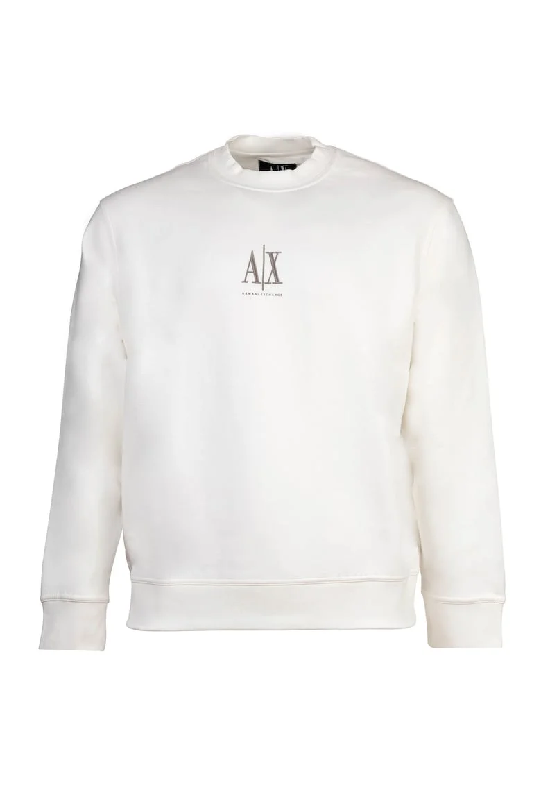 Bluza de trening cu detaliu cu broderie logo, Alb