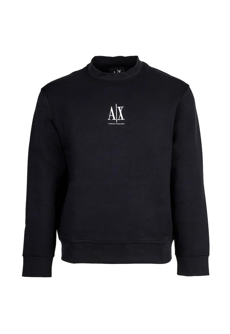 Bluza de trening cu detaliu cu broderie logo, Albastru inchis