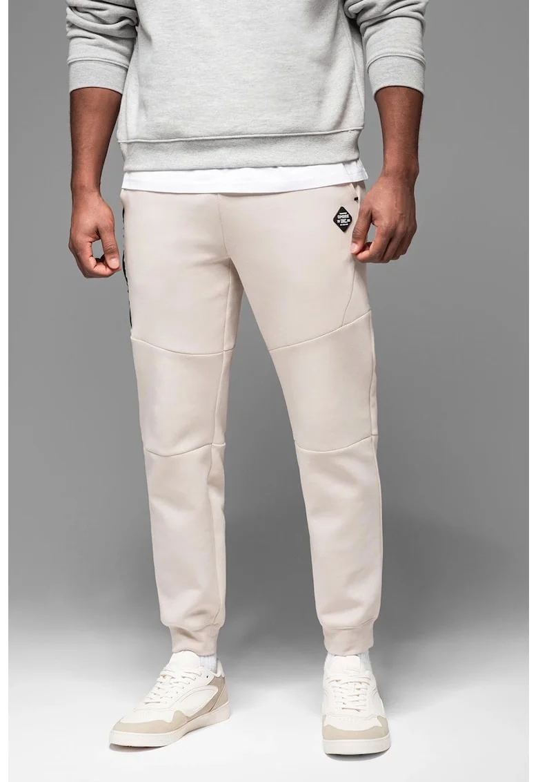 Pantaloni jogger cu buzunare oblice, Maro nisip