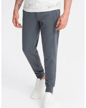 Pantaloni de trening din bumbac cu buzunare laterale, Gri carbune