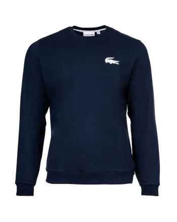 Bluza de trening cu decolteu la baza gatului si logo, Albastru inchis