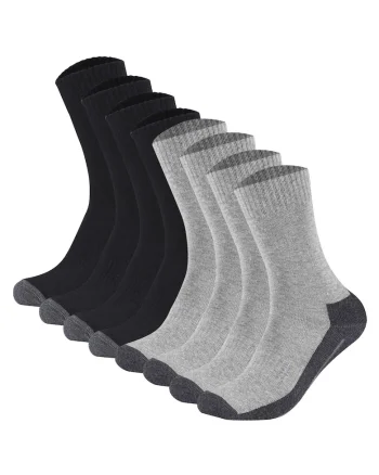 Set de sosete lungi unisex - 8 perechi, Negru/Gri
