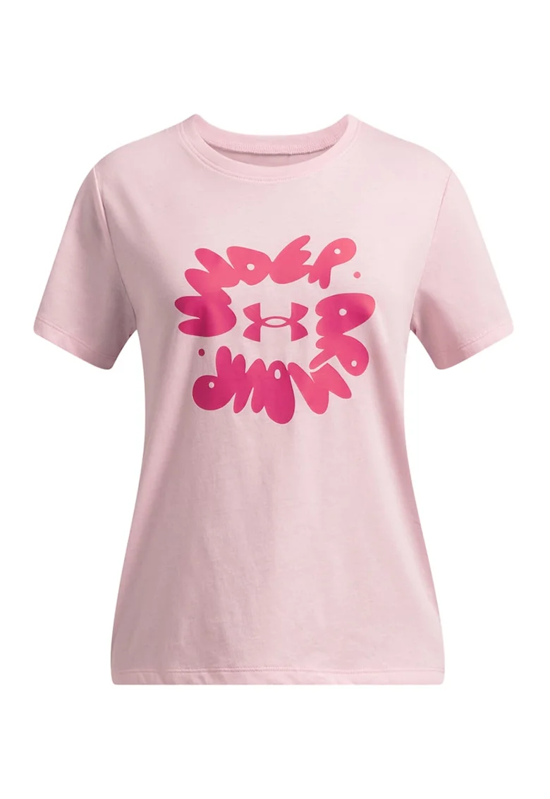 Tricou lejer cu logo Bubble, Fucsia/Roz pastel