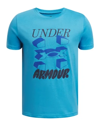 Tricou din amestec de bumbac cu imprimeu logo, Negru/Albastru