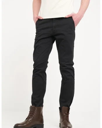 Pantaloni conici cu talie medie, Negru