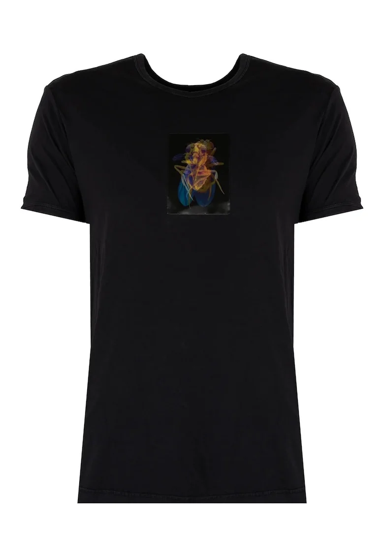Tricou din bumbac cu decolteu la baza gatului,