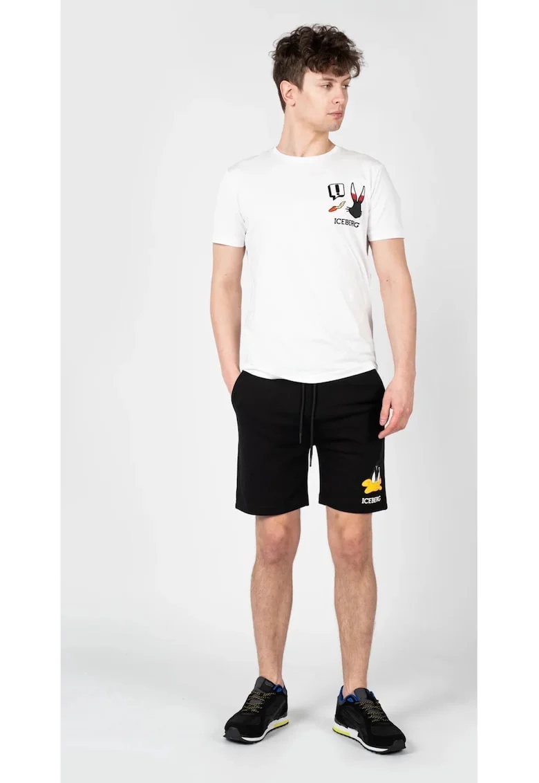Tricou cu detaliu logo, Alb