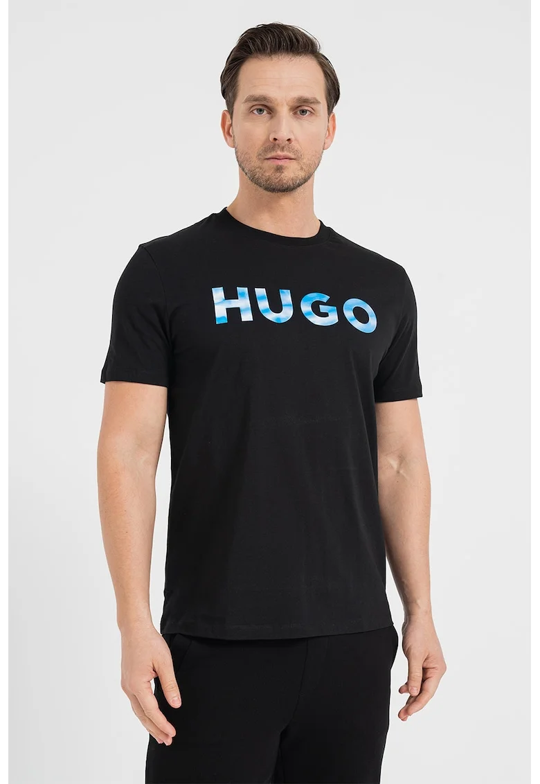 Tricou regular fit cu logo Dulivio, Negru/Albastru