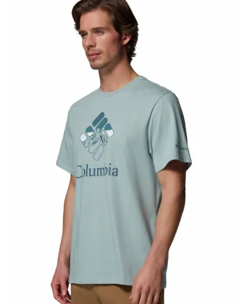 Tricou din bumbac organic cu imprimeu, Alb/Albastru prafuit