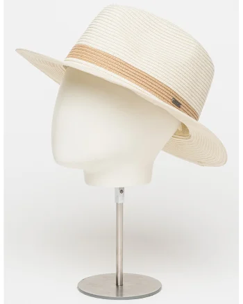 Palarie unisex cu detaliu contrastant, Alb fildes