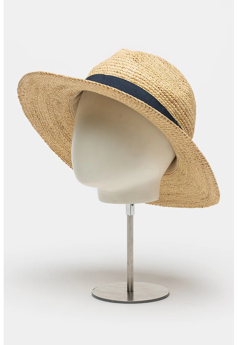 Palarie din paie de hartie Albury, Maro camel/Bleumarin