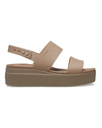 Sandale wedge Brooklyn, Maro deschis