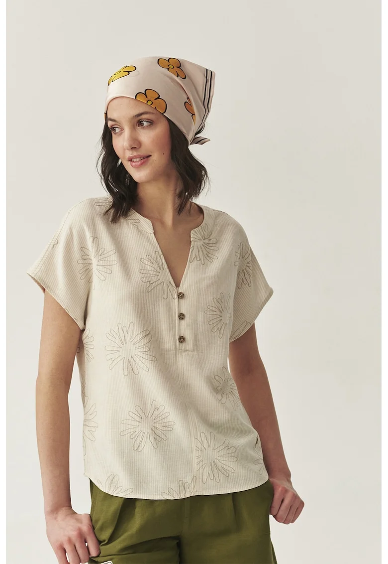 Bluza din amestec de in, Bej deschis
