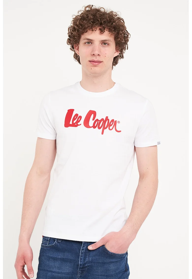 Tricou cu imprimeu logo, Alb