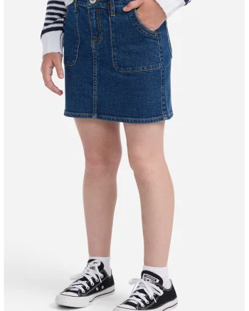 Fusta mini din denim cu buzunare, Albastru inchis