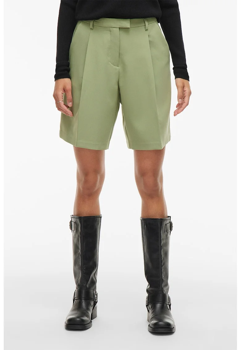 Bermude chino cu croiala dreapta, Verde deschis
