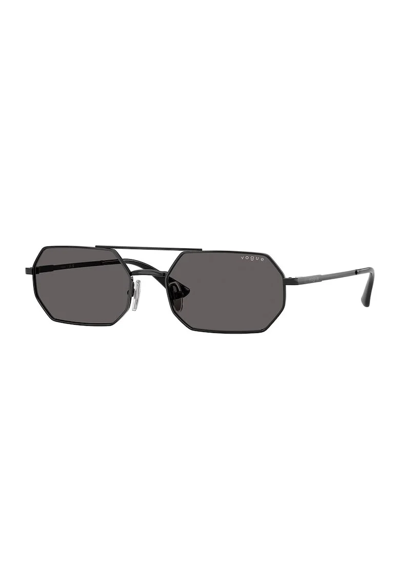 Ochelari de soare aviator cu lentile dreptunghiulare, Negru