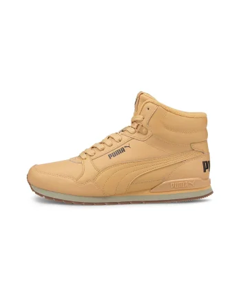 Pantofi sport mid-high unisex de piele ST Runner v3, Maro camel