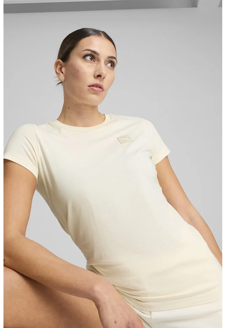 Tricou regular fit din amestec de bumbac, Crem