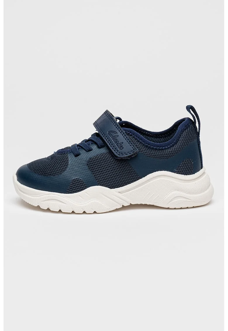 Pantofi sport cu insertii din velcro si velcro Feather, Bleumarin