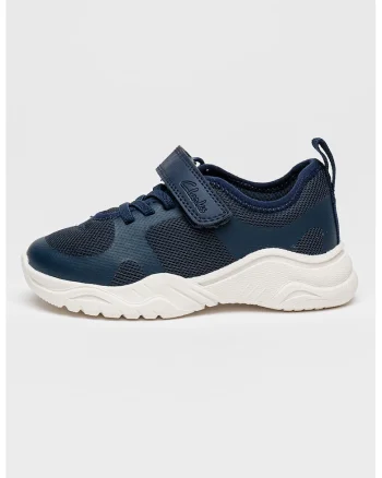 Pantofi sport cu insertii din velcro si velcro Feather, Bleumarin