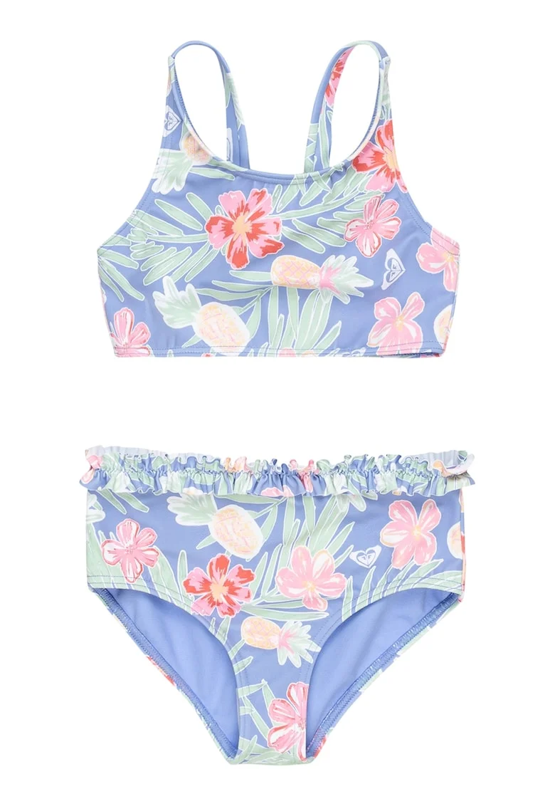 Costum de baie cu imprimeu floral, Rosu/Verde/Albastru azur