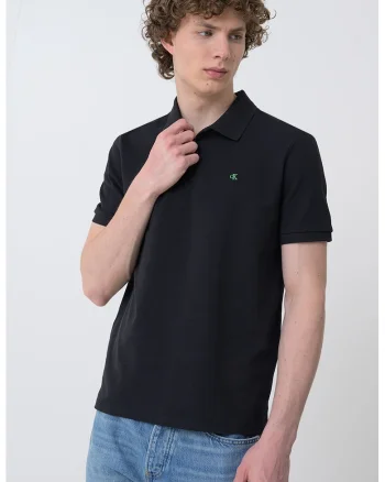 Tricou polo de bumbac pique, Negru