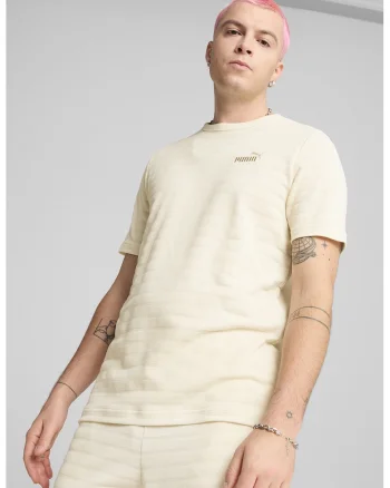 Tricou din amestec de bumbac cu logo brodat, Bej deschis