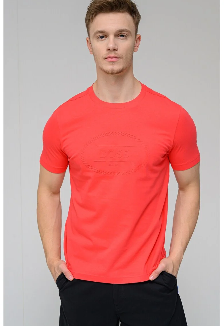 Tricou cu imprimeu logo Heritage, Coral