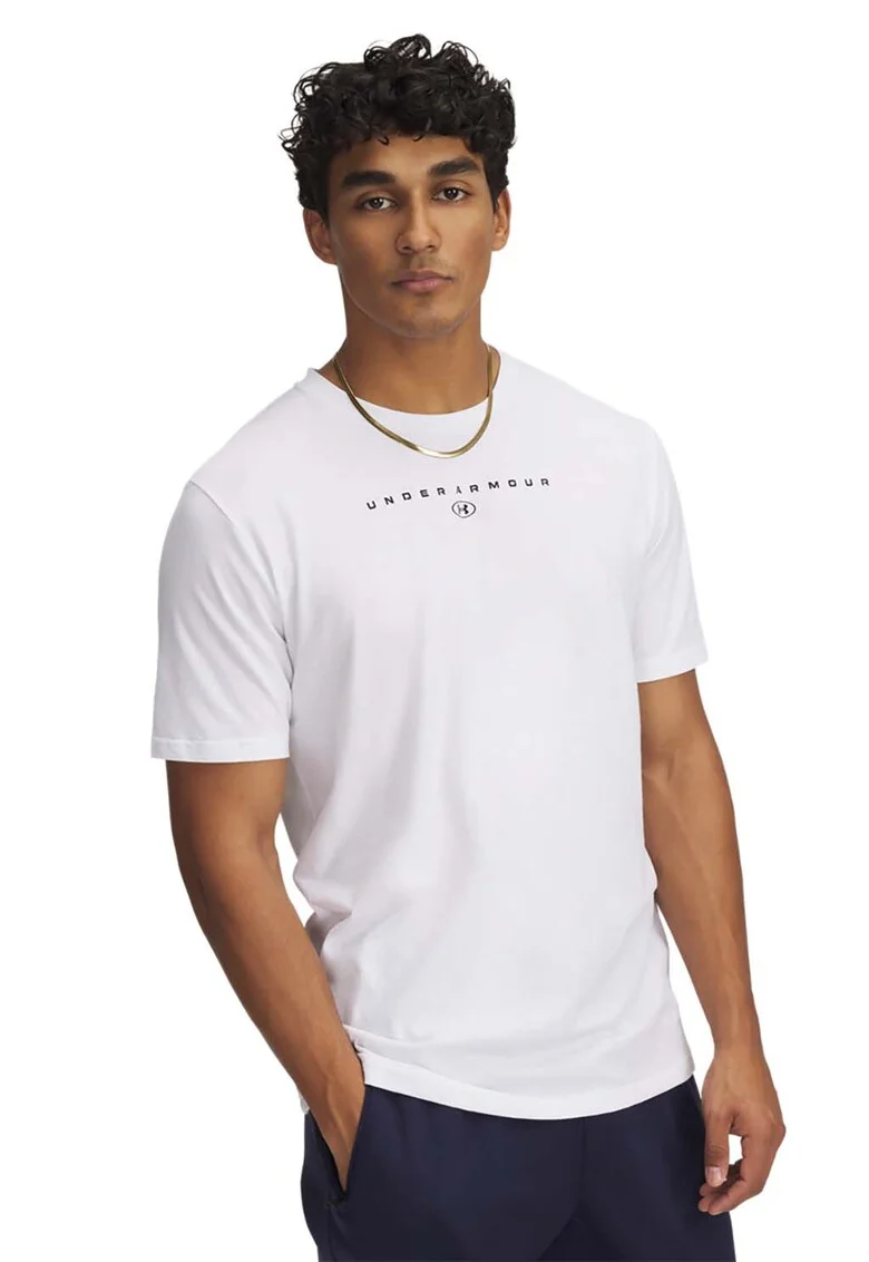 Tricou cu imprimeu logo Stacked, Alb