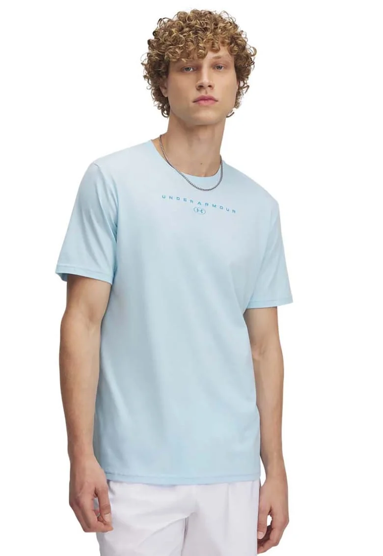 Tricou cu imprimeu logo Stacked, Albastru deschis