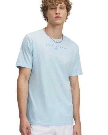 Tricou cu imprimeu logo Stacked, Albastru deschis
