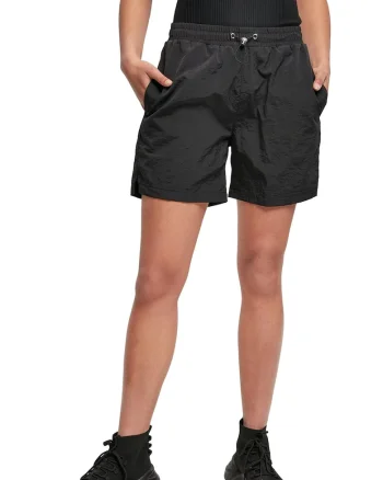 Pantaloni scurti cu talie ajustabila, Negru