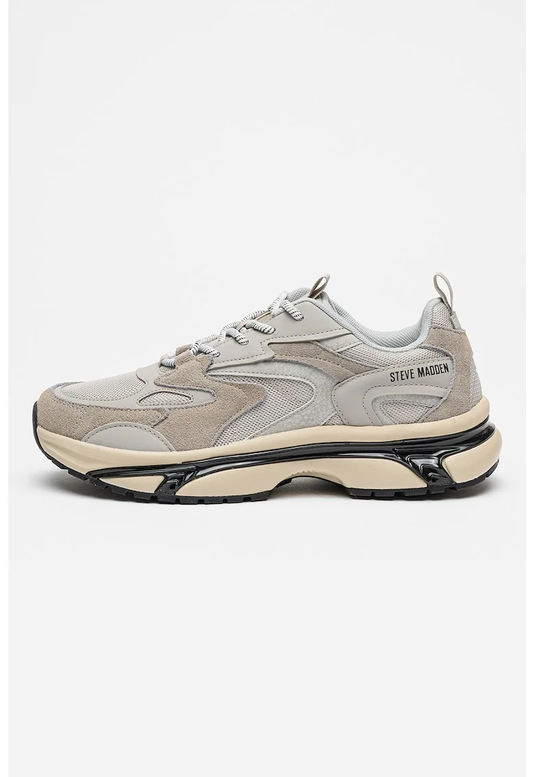 Pantofi sport cu garnituri din plasa Taeburn, Gri cenusiu/Kaki