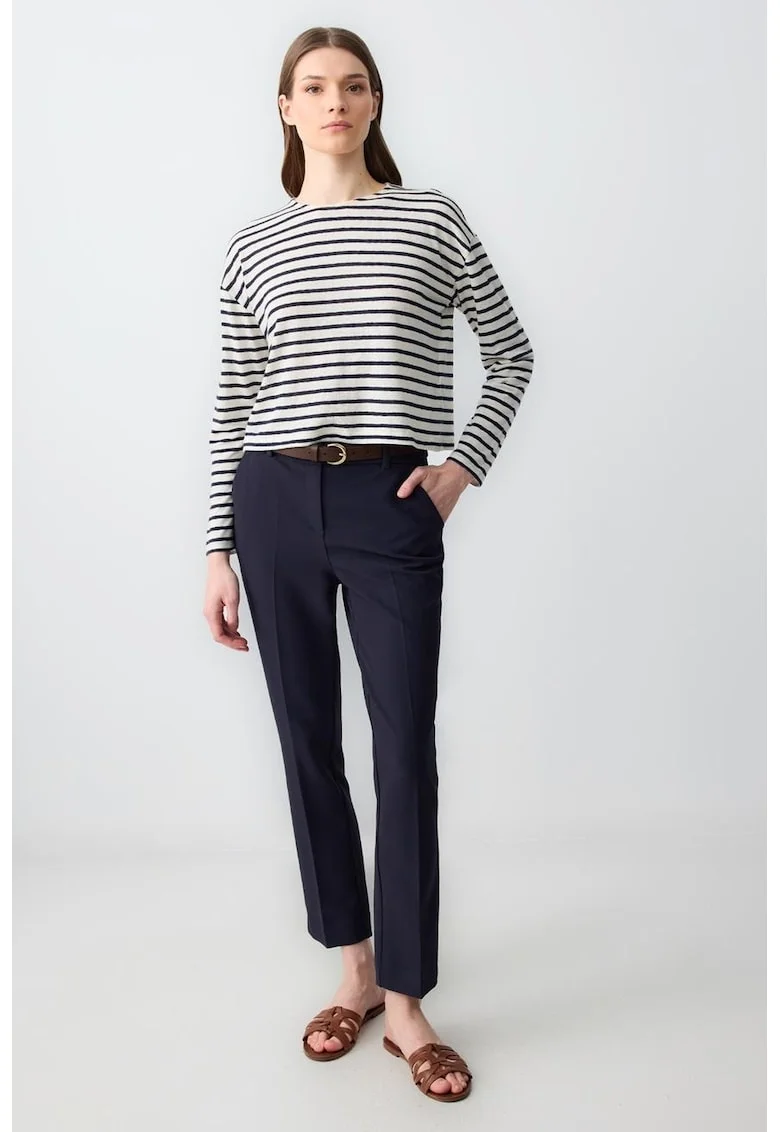 Pantaloni crop eleganti, Bleumarin
