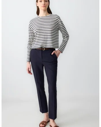 Pantaloni crop eleganti, Bleumarin