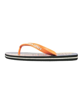 Papuci flip-flop cu talpa plata si detaliu logo, Portocaliu