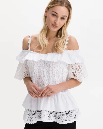 Bluza din dantela cu volane Olimpia